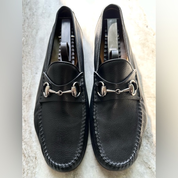 GUCCI Horsebit Pebbled Leather LoaferBlack 7 / 7.5 US Brixton Jordaan 1953 - Picture 1 of 9